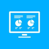 Computer Monitor icon on a blue background N9