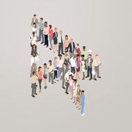 People forming cursor arrow