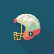 american football helmet flat icon with long shadow eps10 N31