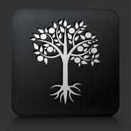 Black Square Button with Tree Icon N25