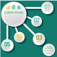 White Circles Infographic On A Green Base