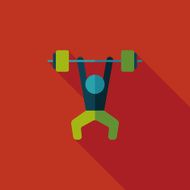 weightlifting flat icon with long shadow eps10 N23