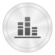 Bar Graph icon on a round button N250