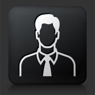Black Square Button with Male Face N6