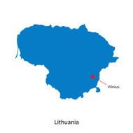 Detailed vector map of Lithuania and capital city Vilnius N2