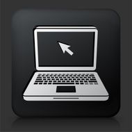 Black Square Button with Laptop Icon N8