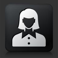 Black Square Button with Woman Face N18