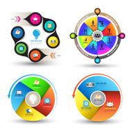 Modern infographics in circle set