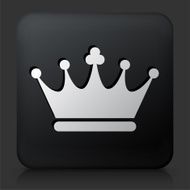 Black Square Button with Crown N11