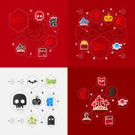 Halloween flat infographic N296