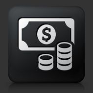 Black Square Button with Money Icon N3