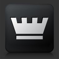 Black Square Button with Crown N12