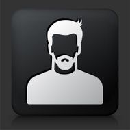 Black Square Button with Male Face Icon N63