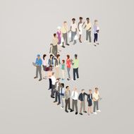 People forming Euro symbol