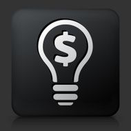 Black Square Button with Money Idea Icon