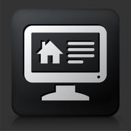 Black Square Button with Online House