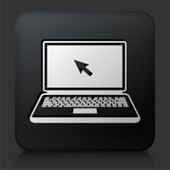 Black Square Button with Laptop Icon N9