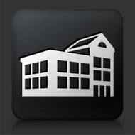 Black Square Button with Building Icon N36