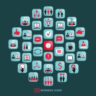 Flat business icons set Vector illustration N2