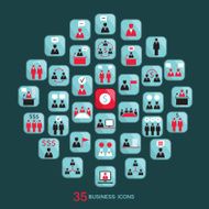 Flat business icons set Vector illustration N3