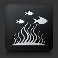 Black Square Button with Marine Animals N2