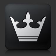 Black Square Button with Crown N13