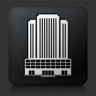 Black Square Button with Office Skyscrapers Icon N2