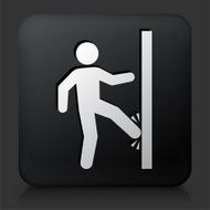 Black Square Button with Kicking Wall
