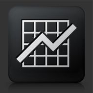 Black Square Button with Progress Graph Icon N2