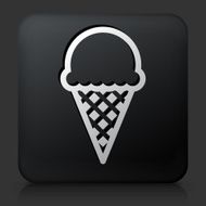 Black Square Button with Icecream Icon