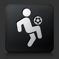 Black Square Button with Soccer Icon N2
