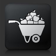 Black Square Button with Apple Cart