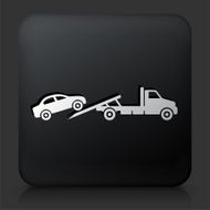 Black Square Button with Towing Truck