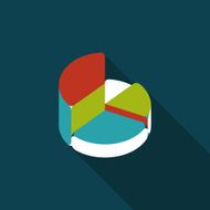 Business pie chart flat icon with long shadow eps10 N3