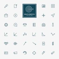 32 web and business minimal outline icons