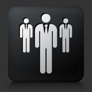 Black Square Button with Three Businessmen Standing N2