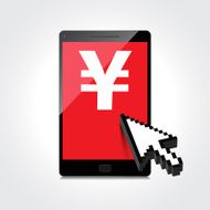 High-quality screen with the Yen symbol