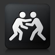 Black Square Button with Wrestling Icon