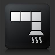 Black Square Button with Air Vent