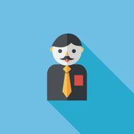 businessman flat icon with long shadow eps10 N15