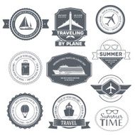 Travel set label template of emblem element for your product