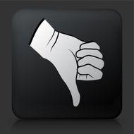 Black Square Button with Thumbs Down Icon N3