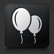 Black Square Button with Balloons Icon