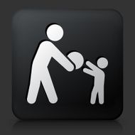 Black Square Button with Playing Icon N2