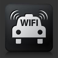 Black Square Button with Taxicab Wi-Fi
