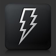 Black Square Button with Lightning Bolt