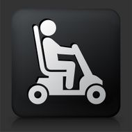 Black Square Button with Disability Cart