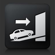 Black Square Button with Shipping Car