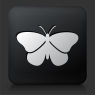 Black Square Button with Butterfly Icon N2