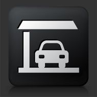 Black Square Button with Car Parked Garage Icon